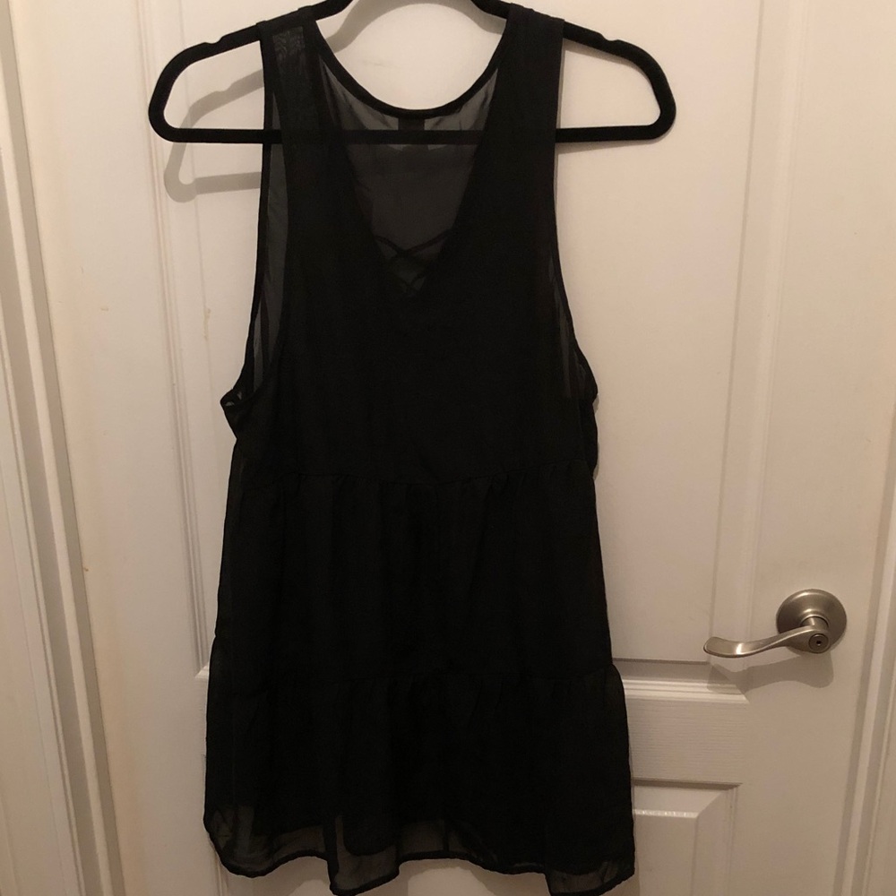 BONGO Black Sheer Top or Beach Coverup - Picture 4 of 4